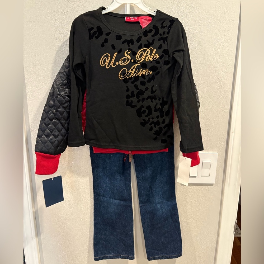 Vintage US Polo Association 3 Piece Girls Size 6 Denim Set Deadstock NWT 1990 - Picture 4 of 16
